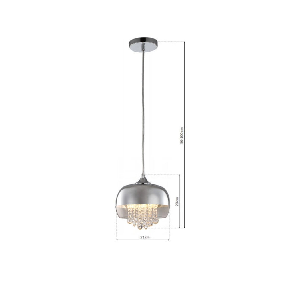 Lampada a sospensione Luna Milagro E14 1x40W cromo