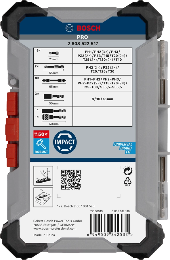 Set di bit e chiavi a bussola da 36 pezzi BOSCH 2608522517