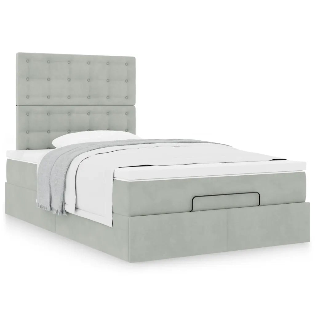 Struttura Letto Pouf con Materassi 120x190 cm Velluto 3313601