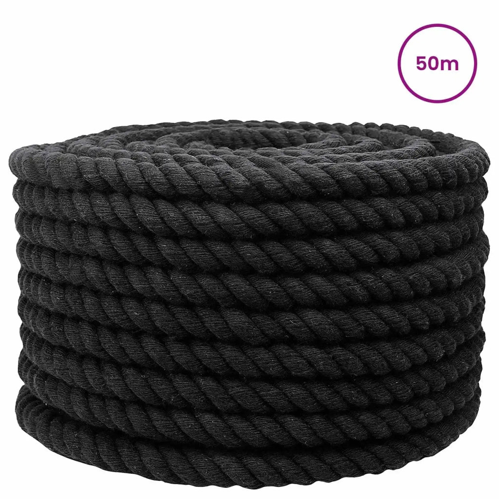 Corda | Fune Nero 2 x 2 x 5000 cm Cotone