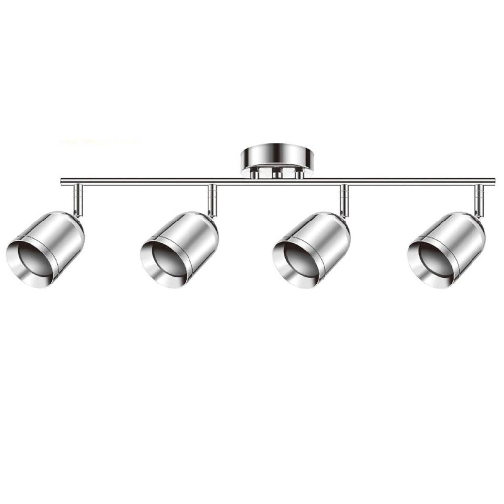 APPLIQUE 4 FARETTI 6.5*9.5CM SOFFITTO PLAFFONIERA ORIENTABILI GU10 LED CROMATO
