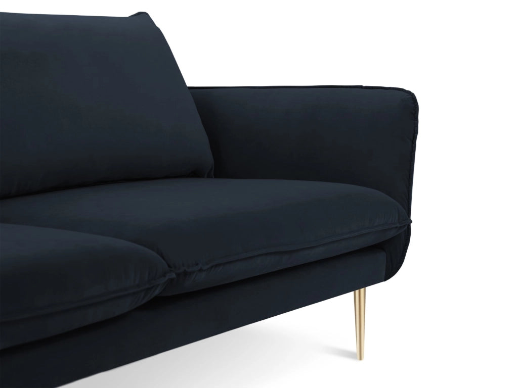Cosmopolitan Design - Divano "Vienna" 2 posti in velluto blu scuro 