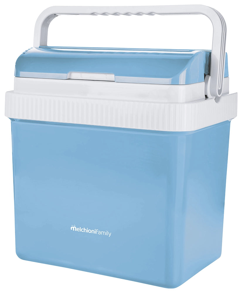 Melchioni Family CONSERVO 24 - Frigo elettrico portatile, Interruttore caldo/freddo, 12/220-240V, 21L, Azzurro [Classe di efficienza energetica A]