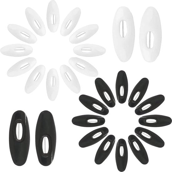 50 Pezzi di Spille per Hijab - Spille per Decorazione di Sciarpe - Bianco/Nero - Plastica e Metallo