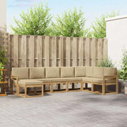 Set di divani da esterno con cuscino 8 pcs Bianco e Beige 3388042
