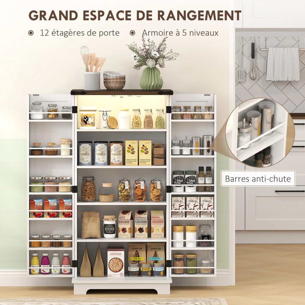 Buffet con 12 ante e luce LED ¨C zephmum ¨C bianco 60x40x120 cm