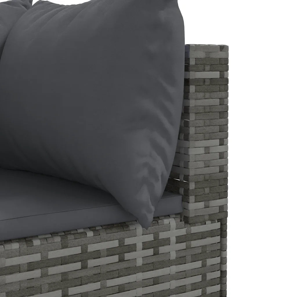 Set Divani da Giardino 9 pz con Cuscini in Polyrattan Grigio 3308202