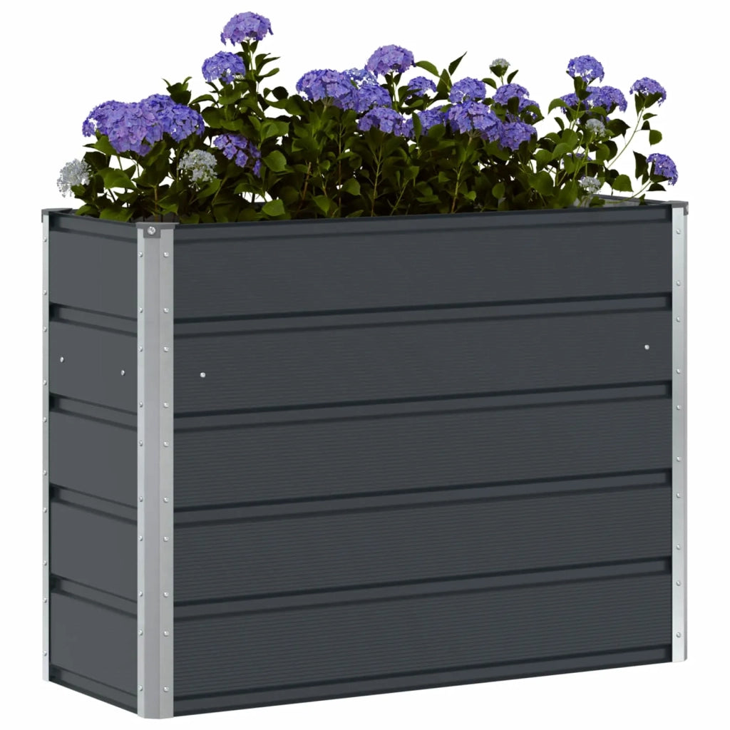 Fioriera | Cassetta per fiori | Vaso Antracite 100 x 40 x 75 cm Acciaio