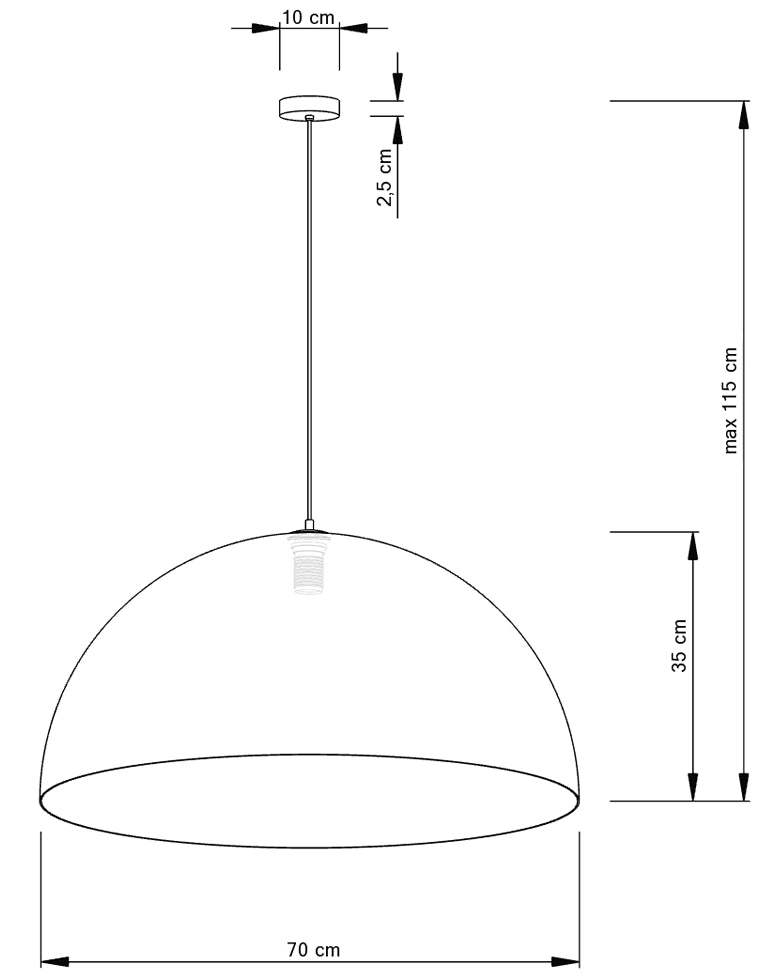 Lampada a sospensione Sfera bianco-oro Ø70 E27 Sigma
