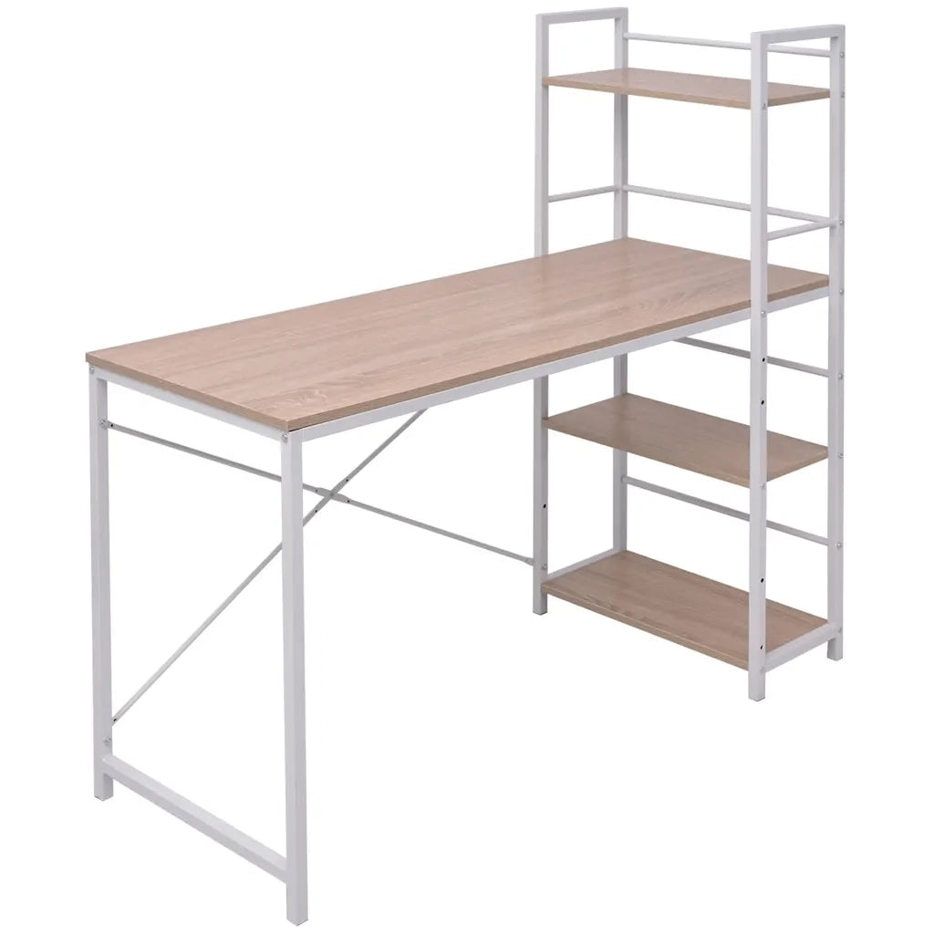 Scrivania con Libreria a 4 Livelli Rovere 20134
