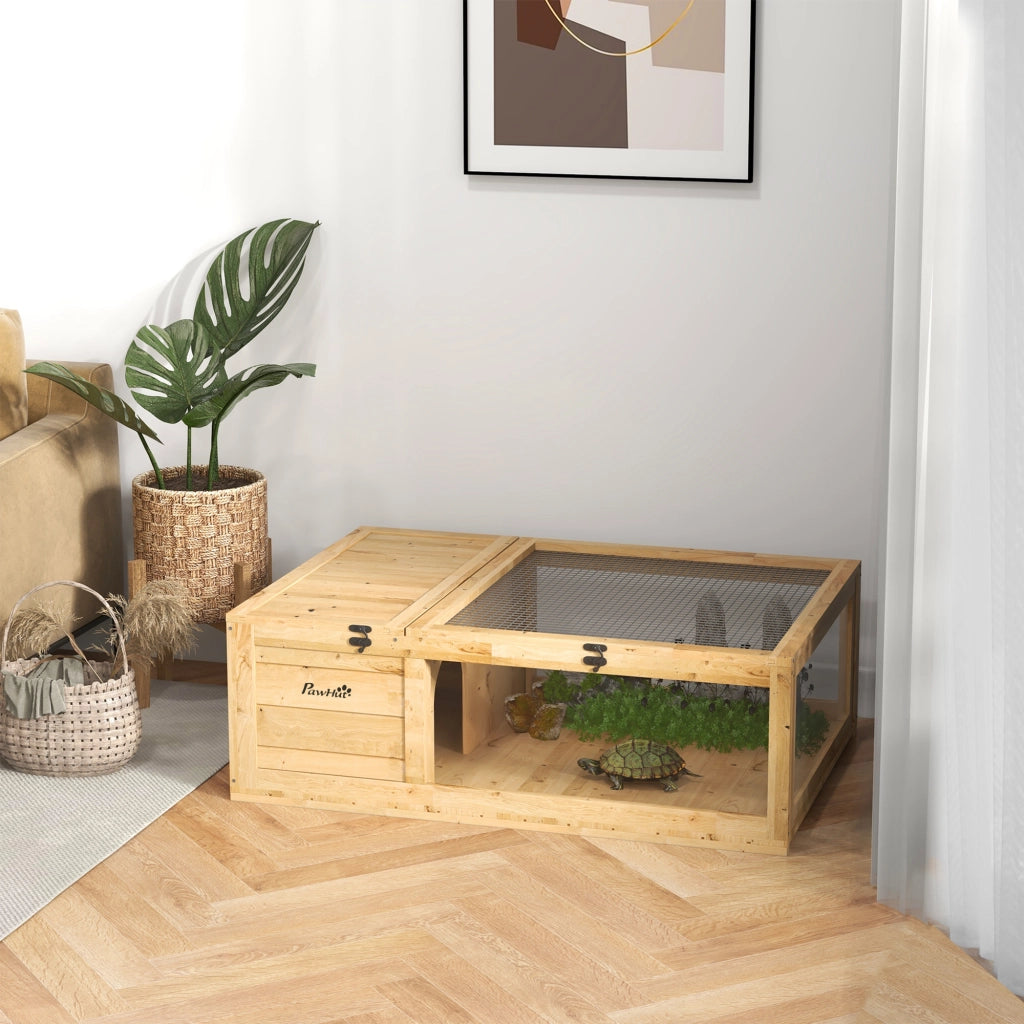 Casetta per tartarughe in legno ¨C Minimal ¨C 91x60.5x32 cm giallo
