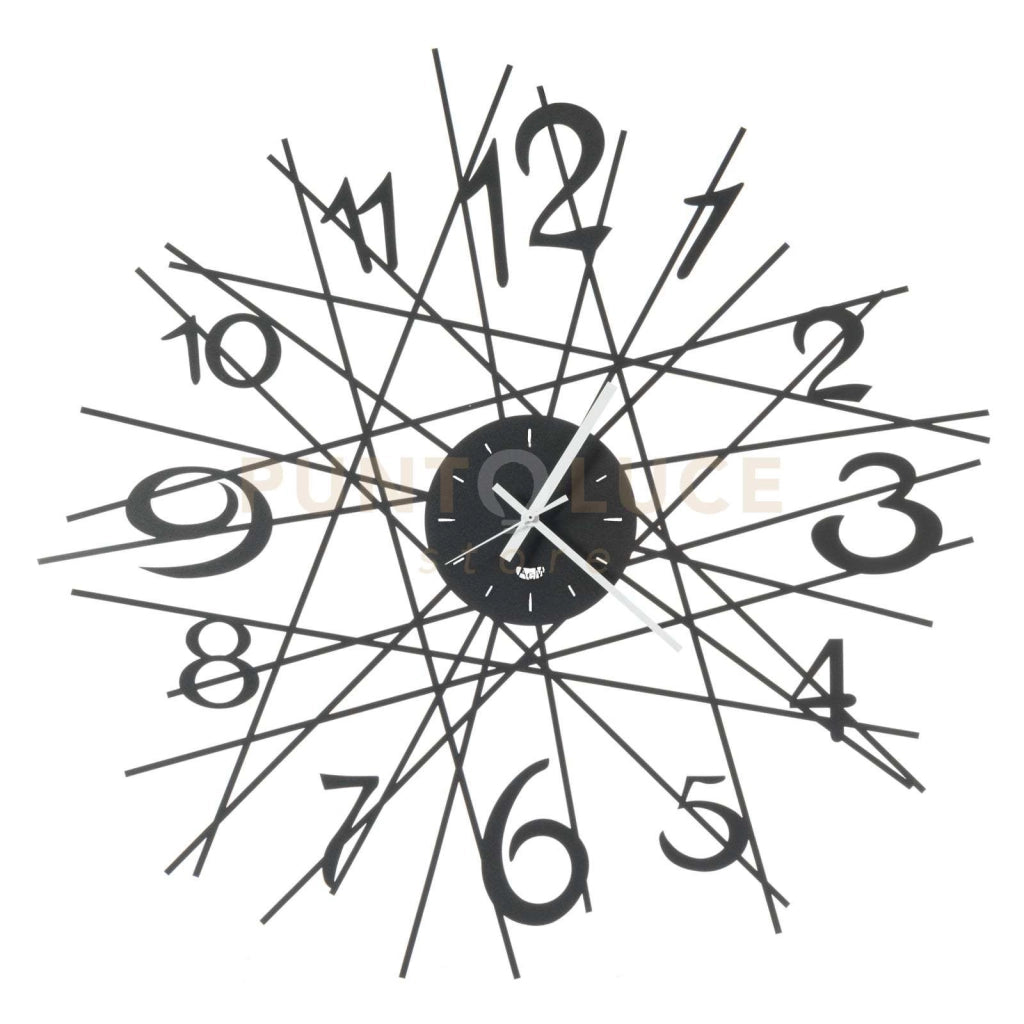 Orologio di design da parete Zig Zag Nero