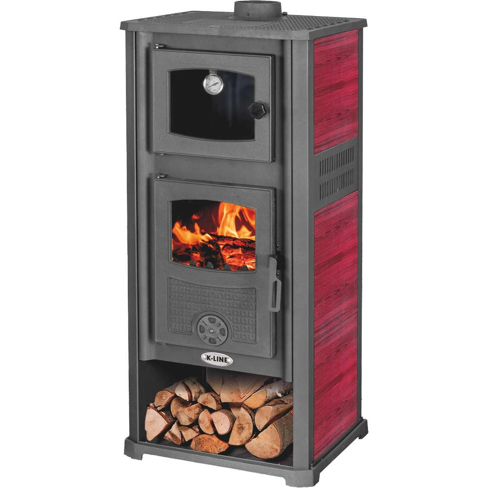 Stufa a Legna K-Line Kalorosa con Forno Colore: Rosso
