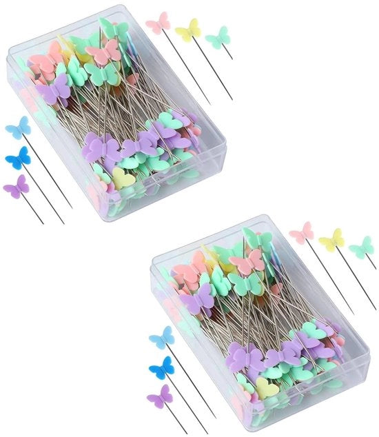 Pennini a testa 200 pezzi - Fiori farfalla - Accessori - Creativi - Ricami - Decorazioni