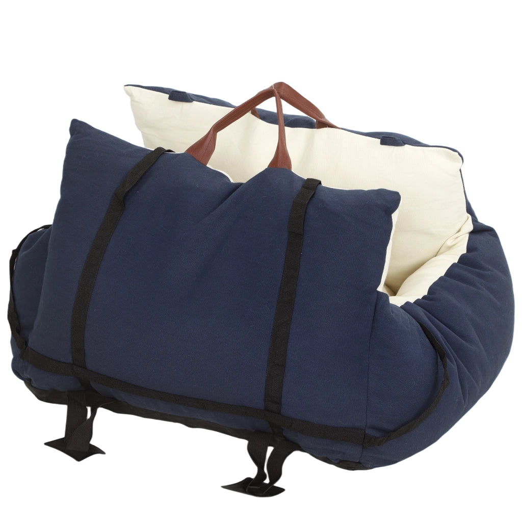 Sedia da auto per cani imbottita con cintura di sicurezza ¨C Minimal ¨C 49x53x36cm blu scuro