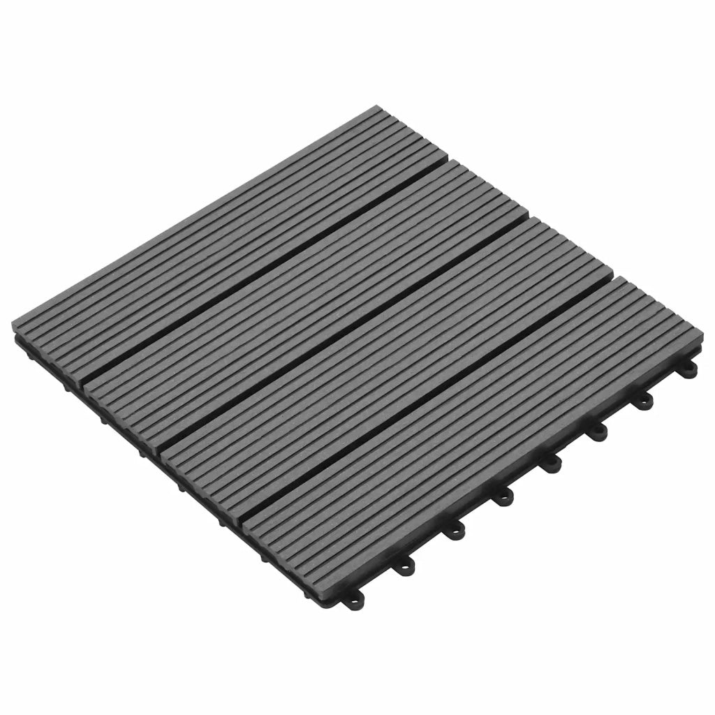 Piastrella per Decking 11 pz Grigio 30 x 30 cm WPC 42046659
