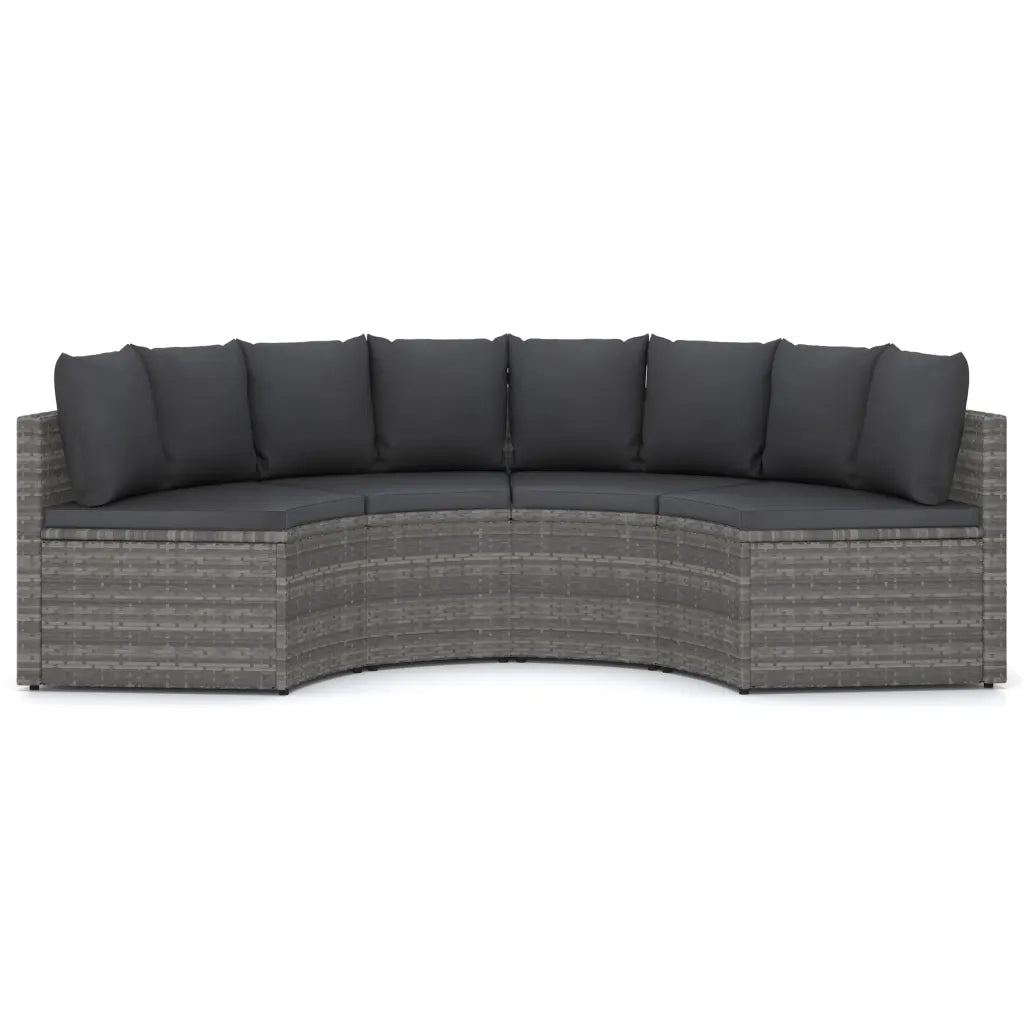 Set Divani da Giardino 4 pz con Cuscini in Polyrattan Grigio 3064911