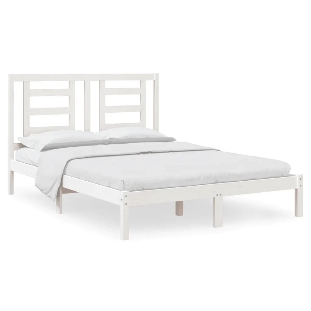 Giroletto senza Materasso-Struttura Letto Bianco 140x200 cm Legno Massello Pino 654051