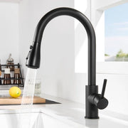 Keukenkraan in acciaio inossidabile con 3 posizioni, cucina a soffietto con alta pressione, cucina a soffietto rotativa 360°, cucina a soffietto unico manubrio con alta curvatura