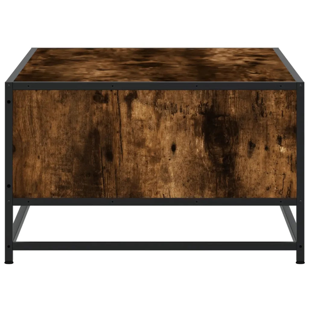 Tavolino-Tavolino da soggiorno-Tavolo Rovere Fumo 100x57x35cm in Legno Multistrato e Metallo