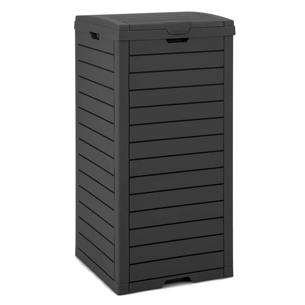 Pattumiera per Rifiuti Esterno e Interno 117,5 L, Contenitore per Raccolta Differenziata Impermeabile con Coperchio a Doppia Chiusura e Vassoio Estraibile per Liquidi (Nero)