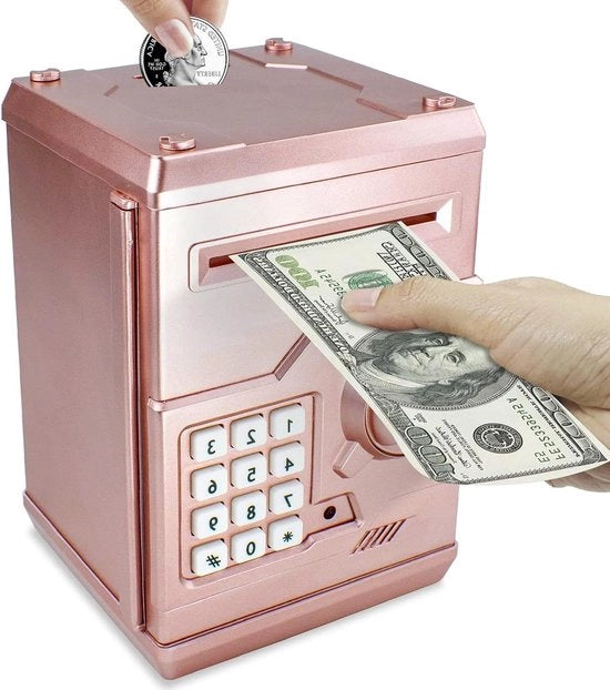 Cassa di Deposito Elettronica per Bambini - Banca delle Piccole Monete - Risparmio per Bambini - Rosso Oro