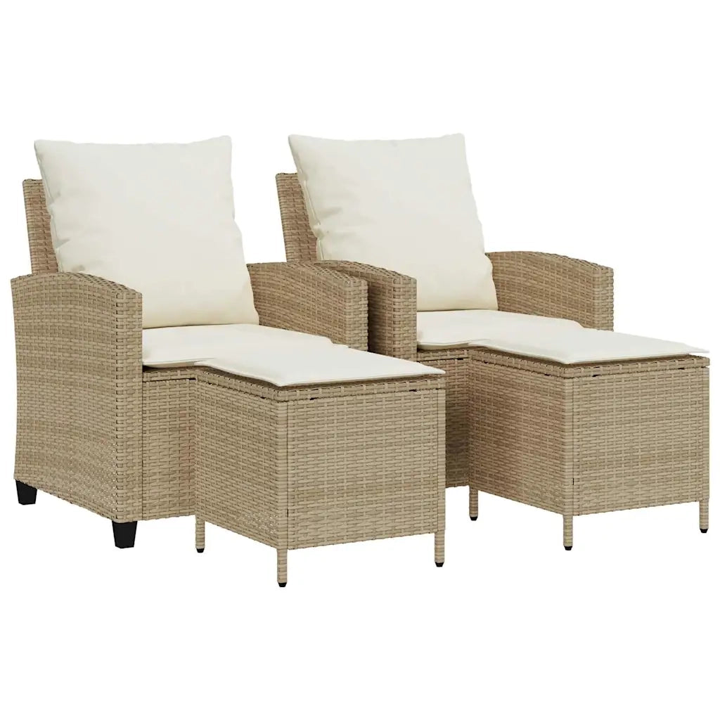 Set Divano da Giardino 4 pz con Cuscini Beige in Polyrattan 4103867
