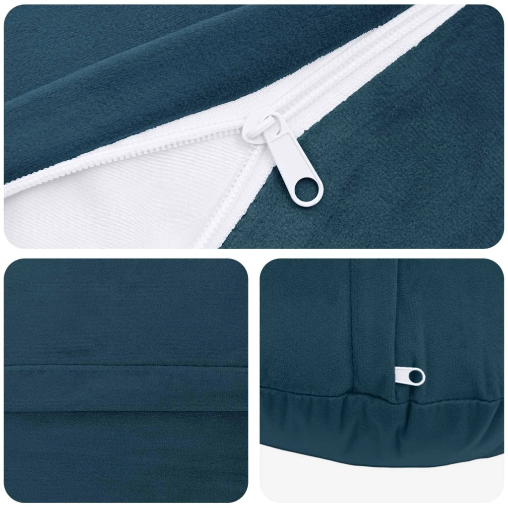 Federa 6 pcs HEERLEN Blu Ø 30 cm Velluto 921886