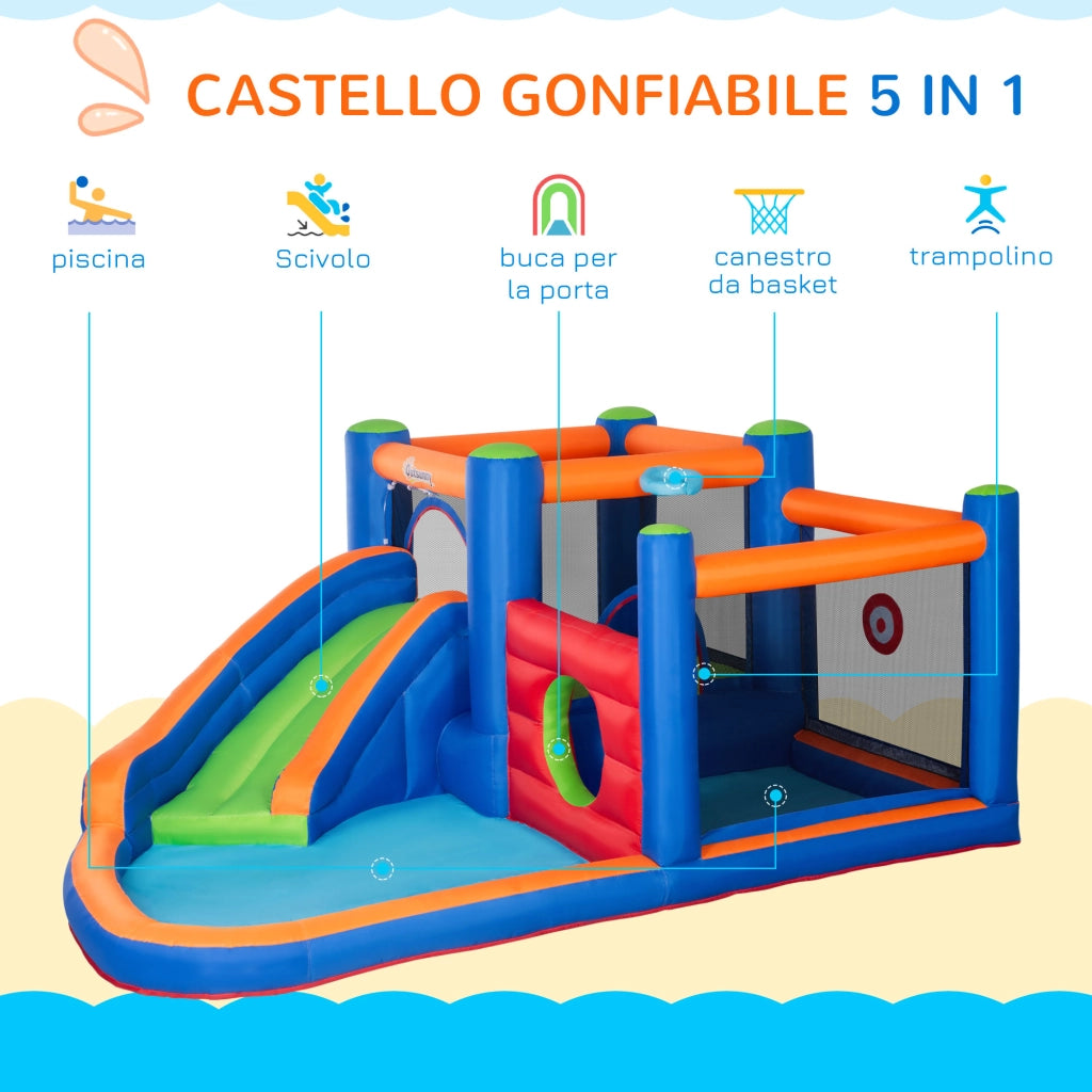 Casetta Gonfiabile per Bambini con Scivolo e Piscina ¨C Minimal ¨C 380x340x170cm