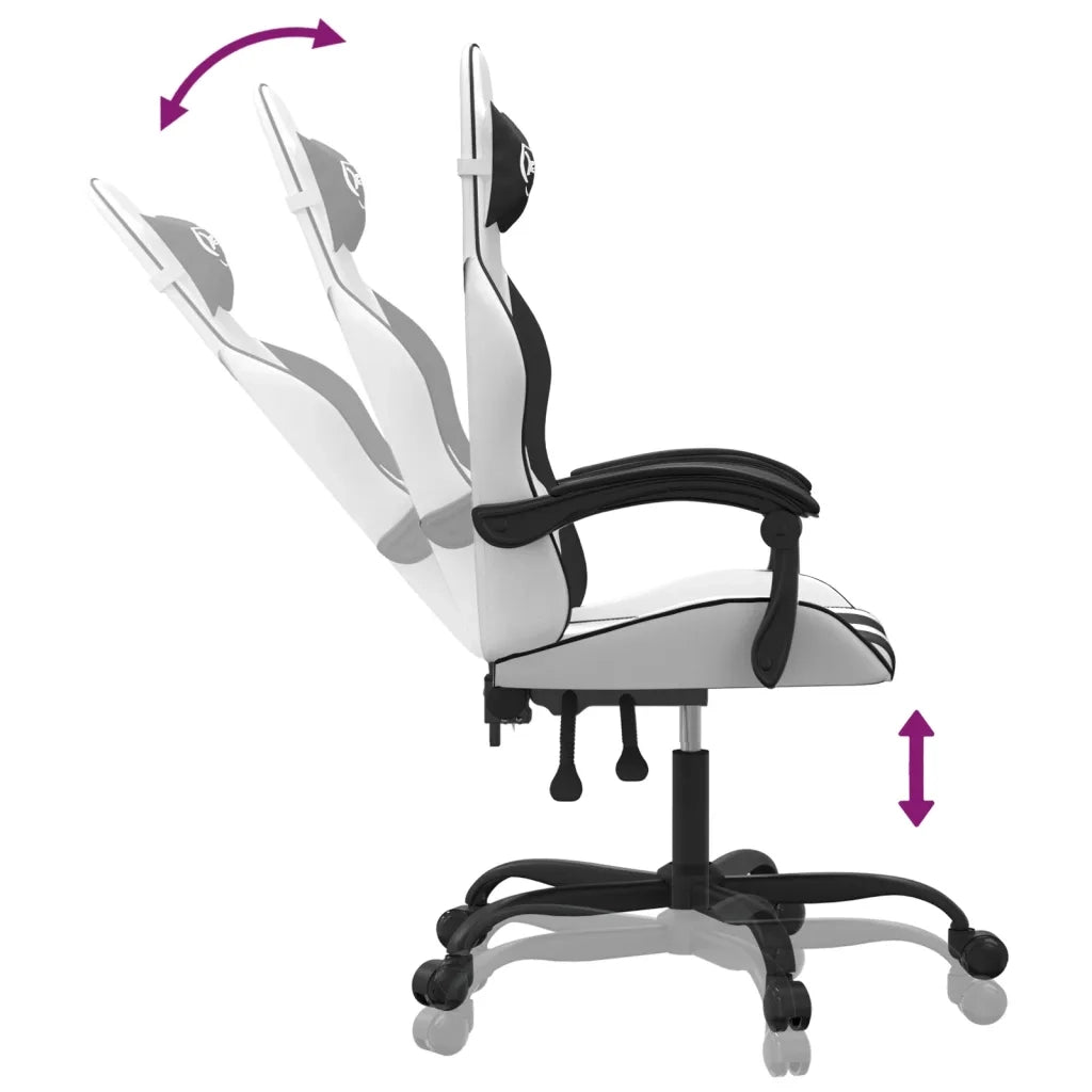 Sedia da Gaming Bianco e Nero in Similpelle 3143900