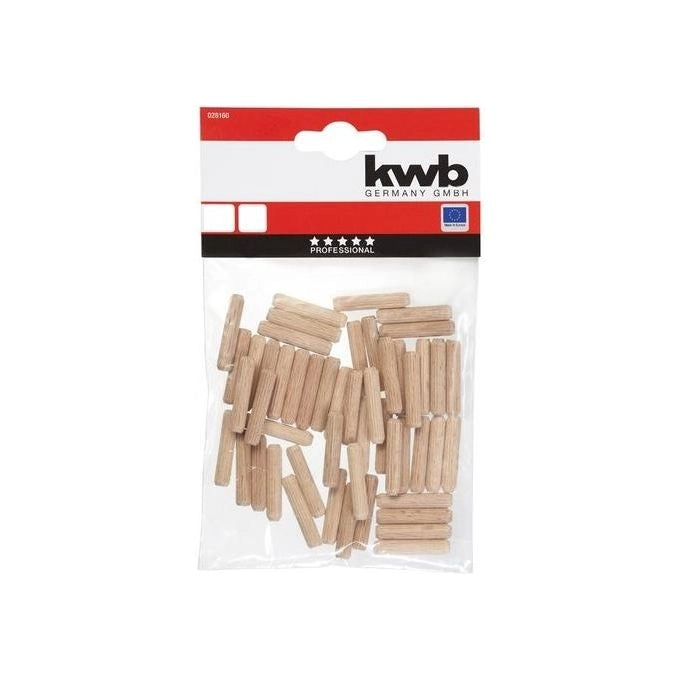 KWB 028-180 Spine in Legno Tasselli Faggio Scanalati Smussati 8 mm x 40 mm 40 pz colore Legno