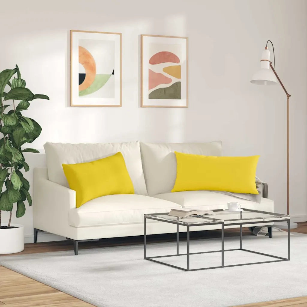 Cuscini da Divano 2 pcs Giallo Chiaro 80 x 40 cm Tessuto 42013705