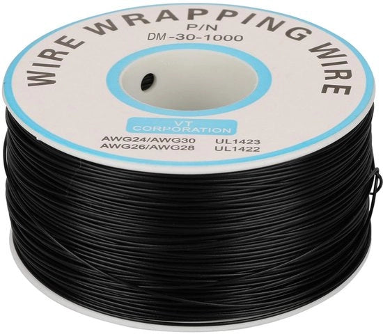 Cavo flexibile isolante nero - filo di rame per elettronica - diametro 0,25 mm - adatto per uso con breadboard
