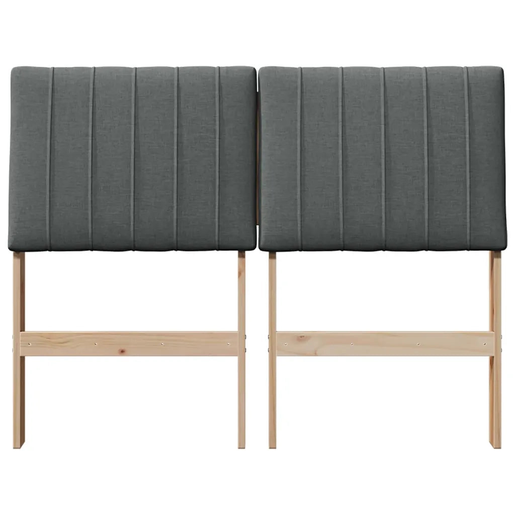 Testiera | Testata imbottita Grigio scuro 120 cm Pino massello
