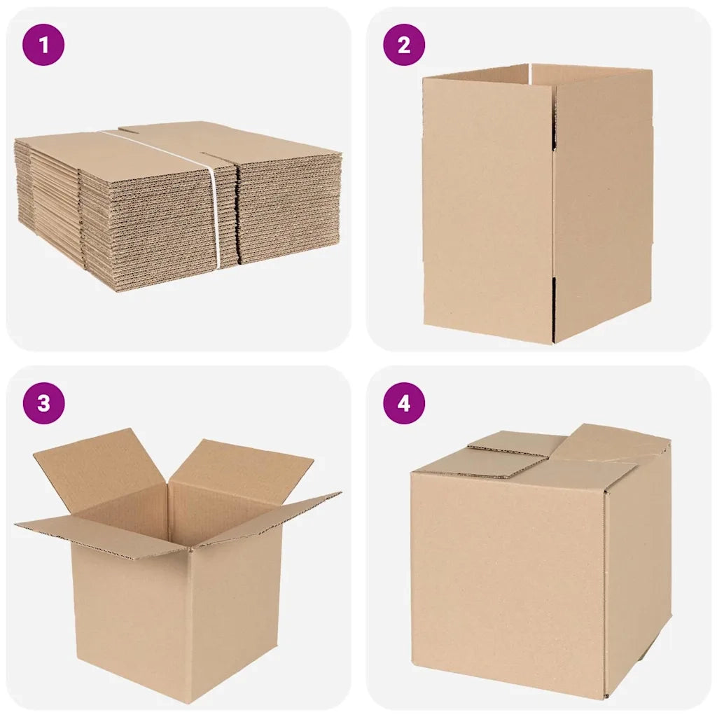 Scatola Pieghevole 50 pcs Naturale 20 x 20 x 20 cm Cartone 4106564