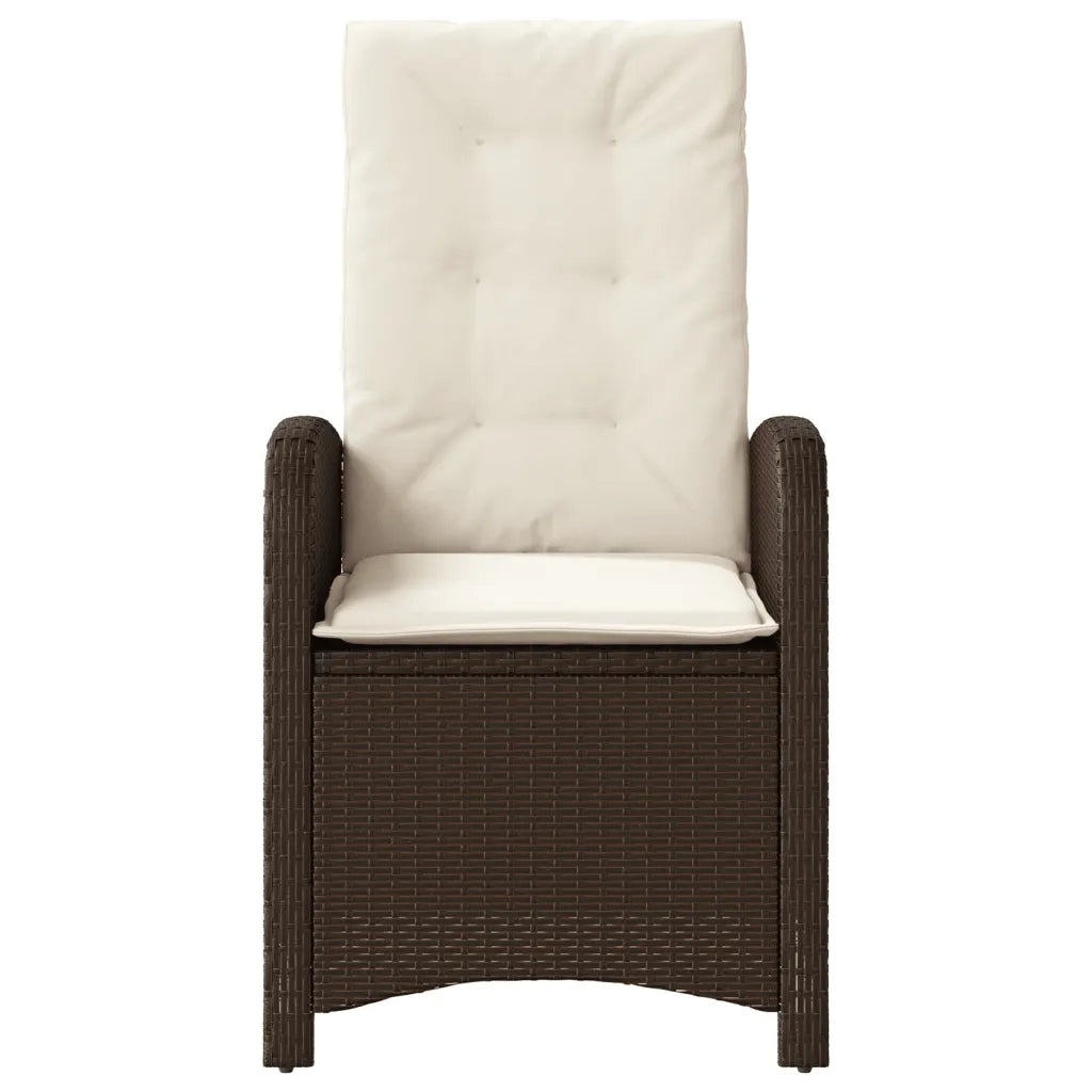 Set Bistrò 3 pz con Cuscini Marrone in Polyrattan 365178