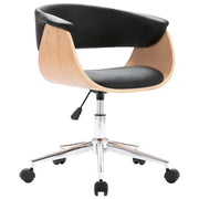 Sedia da Ufficio | Sedia da Gaming Girevole Nera in Legno Piegato e Similpelle