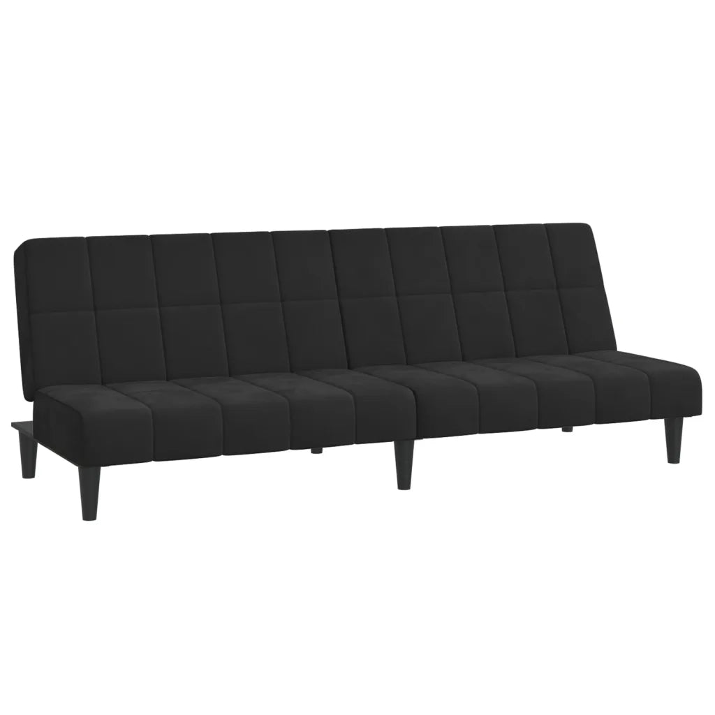Divano Letto a 2 Posti Nero in Velluto 375844