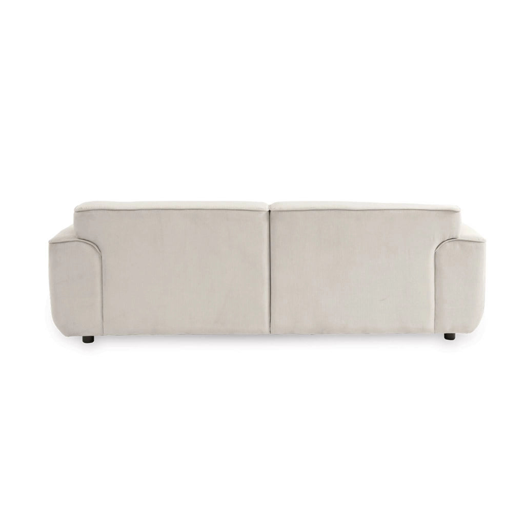 Divano in velluto a coste fini, 3 posti, beige grigio