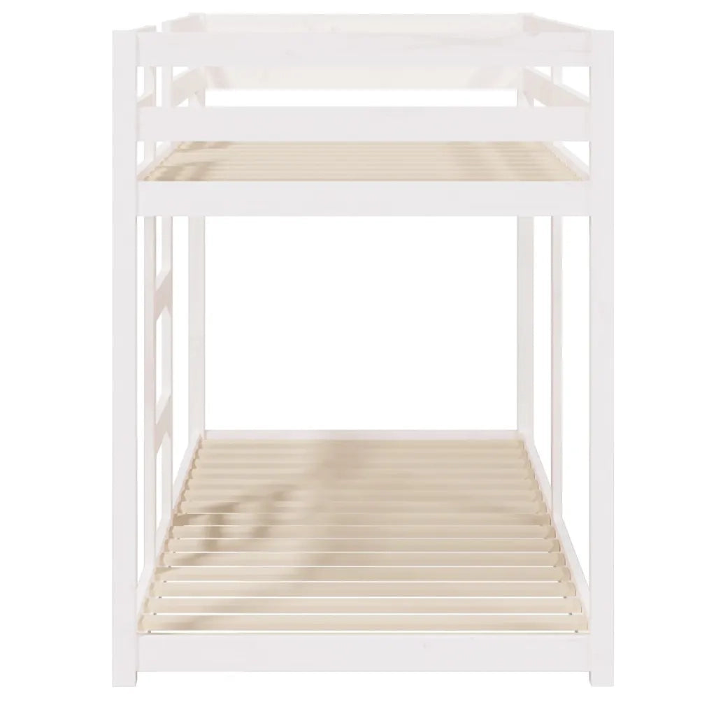 Letto a Castello Bianco 80x200 cm in Legno Massello di Pino
