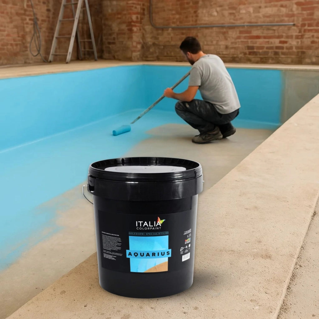 Idropittura acrilica specifica per piscine in cemento aquarius *** tinta celeste, contenuto litri 13, confezione 1