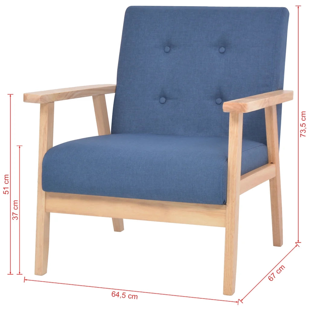 Set di Divani 2 pz in Tessuto Blu 274913