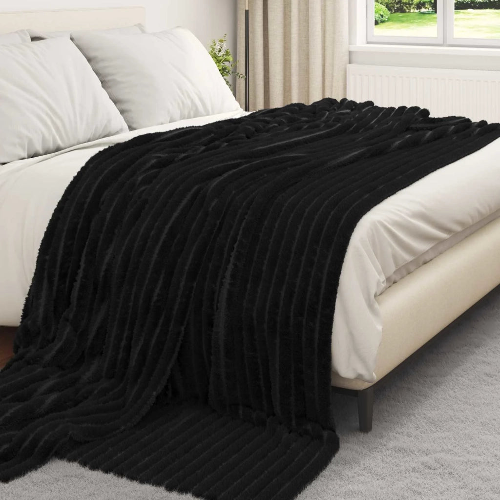 Coperta Nero 240 x 220 cm Panno 42016843