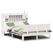 Letto matrimoniale | Letto per adulti | Letto Libreria senza Materasso Bianco 140x200 cm Legno di Pino