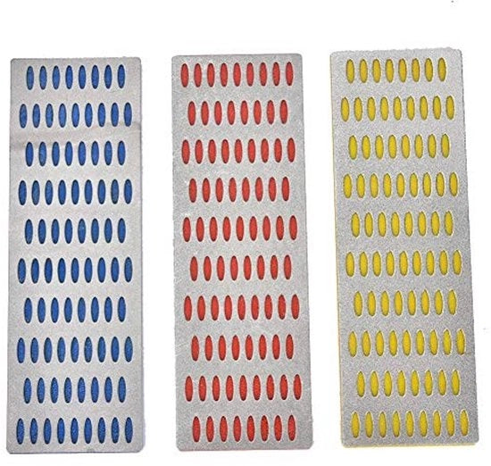 Set di pietra di abrasione Coarse/Medium/Fine - Set di pietre di abrasione - Pietra di abrasione con diamante - Contenitore di archiviazione - Lavorazione precisa - Alta qualità - Strumenti per la rifinitura