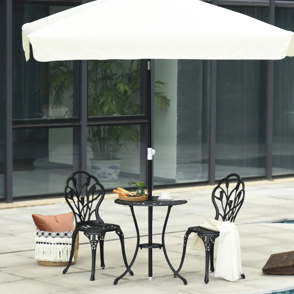 Set da Giardino 3 Pezzi con Tavolino e Sedie ¨C Minimal ¨C Nero Alluminio