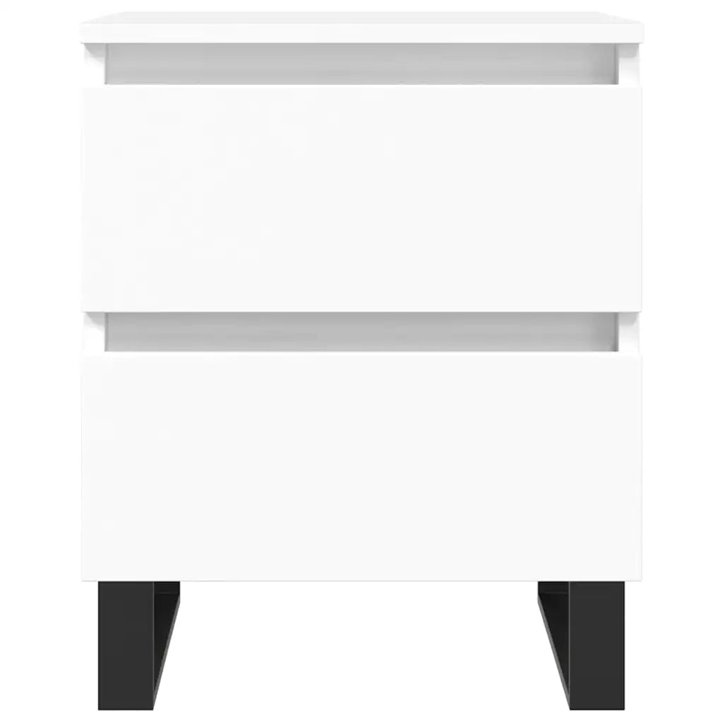 Comodino | Armadio da Notte | Mobiletto da notte Bianco 40x35x50 cm in Legno Multistrato