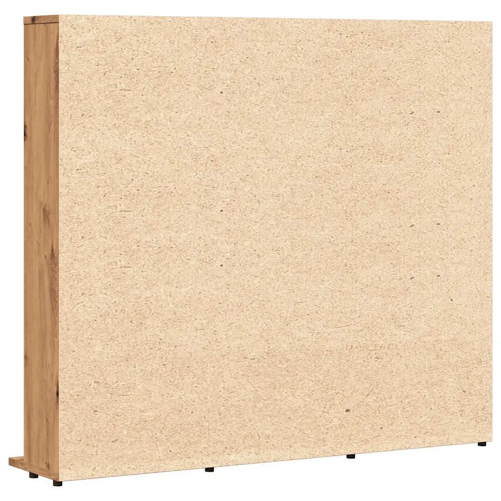 Mobile porta CD in rovere lavorato a mano 100 x 23 x 89 cm vano portaoggetti versatile design moderno in legno di rovere composito 02_0050704