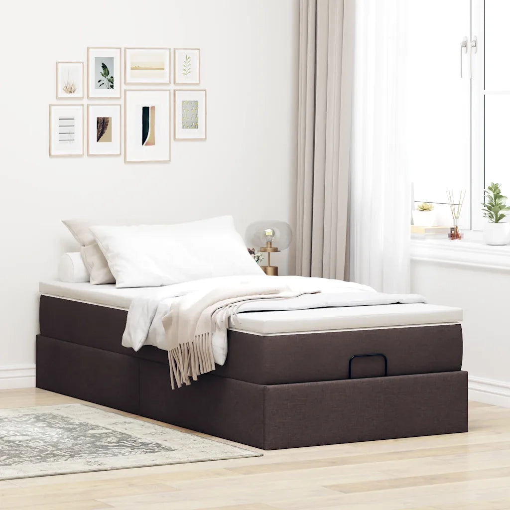 Struttura Letto Pouf con Materasso 100x200 cm in Tessuto 3311088