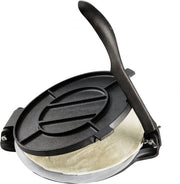 Impastatrice per roti - 8 pollici - Hamburger - 20CM gietijzeren - Tacos - Tortilla - Pers pre stagionata - 100 fogli di carta per impasto - Macchina per roti